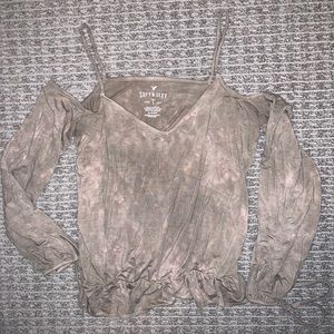 off shoulder long sleeve w strap